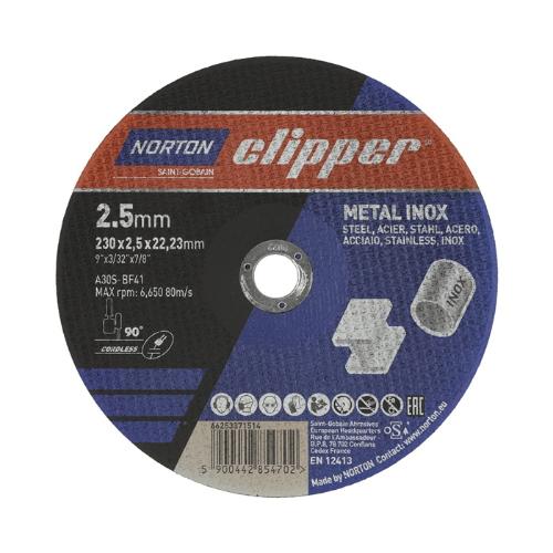 NORTON CLIPPER Trennscheibe D230x2,5mm Typ 41 Metall-Inox Bohrung 22,23 mm