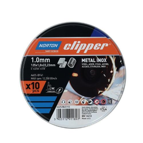 NORTON CLIPPER Trennscheibe D125x1,0mm Typ 41 Metall-Inox 12250 min-1 Bohrung 22,23 mm