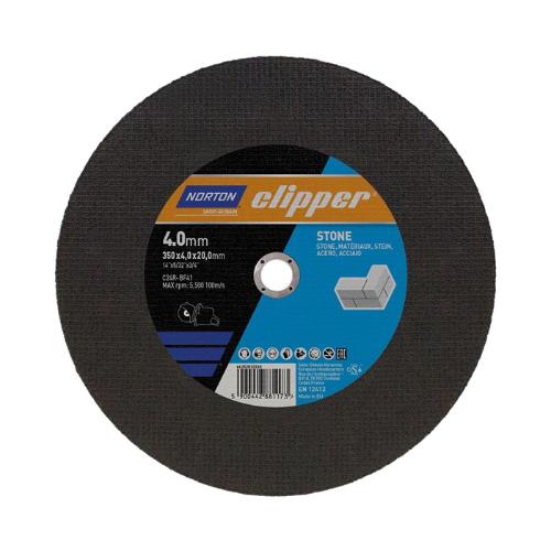 NORTON CLIPPER Trennscheibe D350x4,0mm Typ 41 Stein Bohrung 20 mm