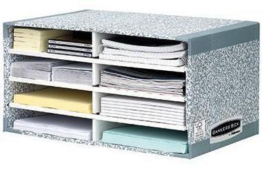 Bankers Box Briefablage ® System DIN A4 Karton 100 % recycelt Farbe: grau/weiß