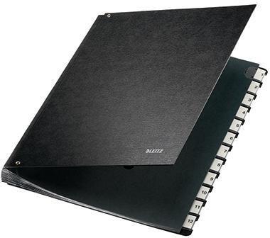 Leitz Pultordner DIN A4 1-12 Hartpappe schwarz 12 Fächer