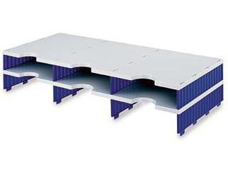 styro Dokumentenablage doc trio Aufbaueinheit 72,3 x 14 x 33,1 cm (B x H x T) Polyl grau/blau