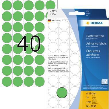 HERMA Markierungspunkt 19mm Papier grün 1.280 Etik./Pack. 19mm Papier grün 1.280 Etik./Pack.