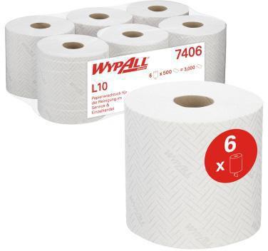 WYPALL Wischtuch * L10 18,3 x 38 cm (B x L) AirflexT weiß 6 Rl./Pack.
