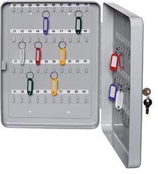 ALCO Schlüsselschrank 16 x 20 x 8 cm (B x H x T) inkl. 2 Schlüssel Stahlblech lackiert lichtgrau
