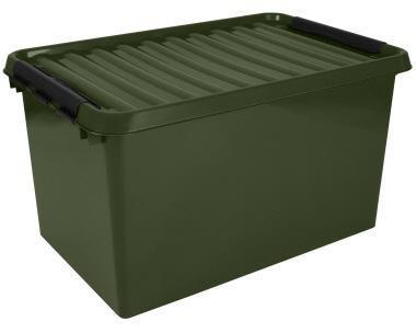 Sunware Aufbewahrungsbox q-line Recycelt 40 x 34 x 40 cm (B x H x T) 62l Kunststoff 95 % recycelt grün/schwarz
