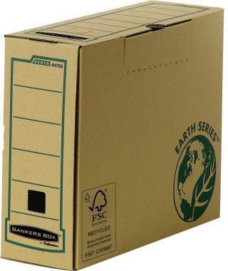 Bankers Box Archivschachtel ® Earth Series 10,3 x 25,4 x 31,9 cm (B x H x T) DIN A4 mit Archivdruck Karton 100 % recycelt braun