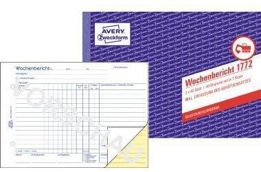 AVERY Zweckform Wochenbericht DIN A5 quer selbstdurchschreibend 1 Durchschlag 2 x 40 Bl.