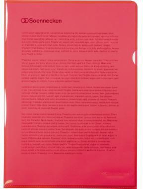 Soennecken Sichthülle DIN A4 0,15mm oben rechts offen dokumentenecht Polypropylen rot glatt 50 St./Pack.