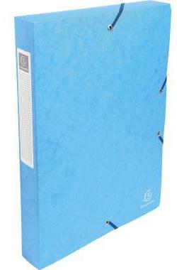 EXACOMPTA Heftbox 25 x 32 cm (B x H) DIN A4 40mm Gummizugverschluss Colorspankarton türkis