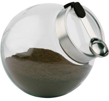APS Vorratsdose 20 x 18 cm (D. x H) 2,2l inkl. Edelstahl-Löffel mit magnetischem Silikongriff Glas/Edelstahl transparent