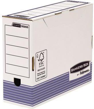 Bankers Box Archivbox ® System 8,5 x 32,7 x 26,5 cm (B x H x T) DIN A4 mit Archivdruck Karton weiß blau