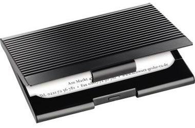 sigel Visitenkartenetui matt black 9,5 x 6,2 x 0,7 cm (B x H x T) 20 Karten Metall schwarz