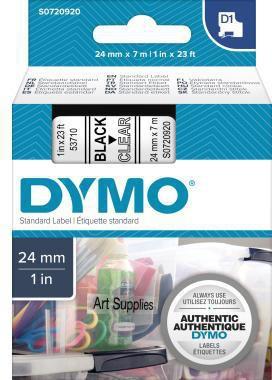 DYMO Schriftbandkassette ® D1 24 mm x 7 m (B x L) transparent schwarz