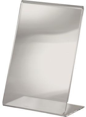 sigel Tischaufsteller schräg 10,6 x 15,5 x 5,3 cm (B x H x T) DIN A6 einseitig verwendbar Beschriftungsschild auswechselbar Acryl glasklar