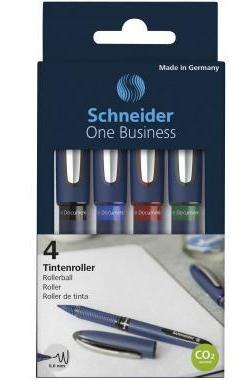 Schneider Tintenroller One Business 0,6mm farbig sortiert Rundspitze dokumentenecht 4 St./Pack.