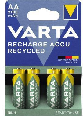 VARTA Akku Recycled AA/Mignon HR6 Nickel-Metallhydrid 1,2V 2.100 mAh 4 St./Pack.