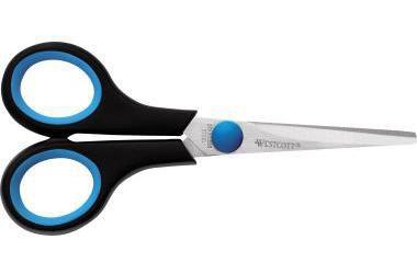 Westcott Universalschere Easy Grip 140mm Linkshänder Stahl schwarz/blau