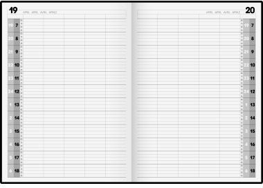 Brunnen Buchkalender Agenda 24 DIN A4 1 Tag/1 Seite Schaumfolie Hartfolie schwarz