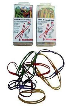 WIHEDÜ Kreuzband 11 x 150 mm (B x L) Naturkautschuk farbig sortiert 35g 12 St./Pack.