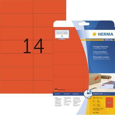 HERMA Universaletikett 105 x 42,3 mm (B x H) wieder ablösbar Papier rot 280 Etik./Pack.