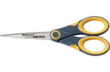 Westcott Universalschere Titanium Non Stick 180mm Rechtshänder Stahl grau/gelb