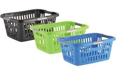 AXENTIA Wäschekorb Ergonomic 61 x 24 x 41 cm (B x H x T) 40l Kunststoff farbig sortiert (freie Farbauswahl nicht möglich)