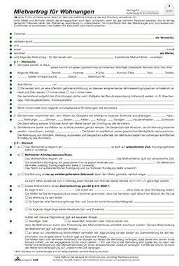 RNK VERLAG Mietvertrag DIN A4 nicht selbstdurchschreibend 4 Bl.