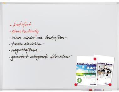 FRANKEN Whiteboard X-tra!Line Maße der Oberfläche: 90 x 60 cm (B x H) Tafel magnethaftend nicht beidseitig beschreibbar emailliert weiß