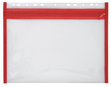 VELOFLEX Reißverschlusstasche VELOBAG® XS Eurolochung Polypropylen rot