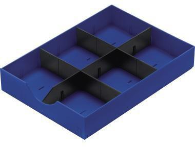 styro Schublade doc 23 x 5,3 x 32 cm (B x H x T) geschlossen inkl. 1 Längststeg 2 Querstege Polyl blau