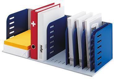 styro Belegefach rac 72,3 x 24,8 x 30,4 cm (B x H x T) 7 Fächer Polyl grau/blau