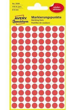 AVERY Zweckform Markierungspunkt 8mm Papier rot 416 Etik./Pack.