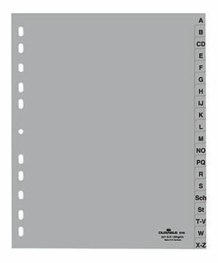 DURABLE A-Z Register DIN A4 Überbreite Polypropylen grau 20 Registerblätter