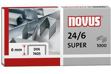 NOVUS Heftklammer 24/6 SUPER Heftgeräte Heftzangen Stahl verzinkt 1.000 St./Pack.