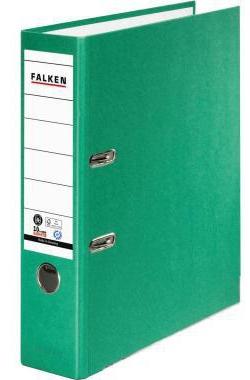 FALKEN Ordner Recycolor 80mm DIN A4 Werkstoff: Pappe Material der Kaschierung außen: Kraftpapier Material der Kaschierung innen: Papier grün