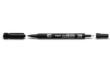 PILOT Permanentmarker Twin Marker BeGreen 0,4 und 0,8mm schwarz