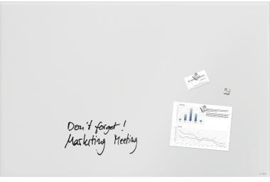 sigel Glasboard Artverum 91 x 46 x 1,5 cm (B x H x T) Tafel magnethaftend inkl. 3 extra starke SuperDym-Magnete Sicherheitsglas super-weiß