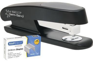 RAPESCO Heftgerät ECO Sting Ray 24/6 26/6 fest/lösbar/nageln 20 Bl. (80 g/m²) inkl. 1.000 Heftklammern 24/6 Metall/Kunststoff schwarz