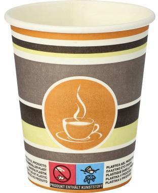 PAPSTAR Trinkbecher Coffee To Go Einweg 200ml Pappe mehrfarbig 50 St./Pack.