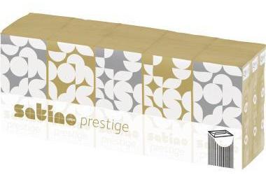SATINO BY WEPA Papiertaschentuch Prestige 21 x 21 cm (B x H) 4-lagig 100 % Zellstoff weiß 15 x 10 St./Pack.