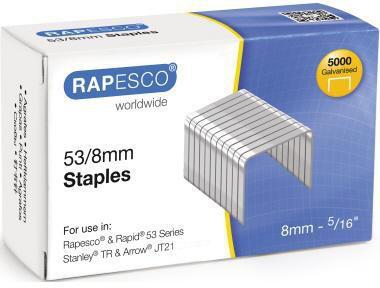 RAPESCO Heftklammer 53/8 Rexel Rapid Leitz Novus Esselte Arrow Stanley Stahl 5.000 St./Pack.