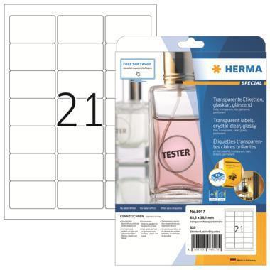HERMA Folienetikett SPECIAL 63,5 x 38,1 mm (B x H) transparent 525 Etik./Pack.