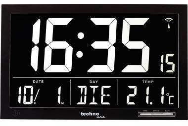 TECHNOLINE Funkuhr ® WS 8007 mit Alarmfunktion schwarz