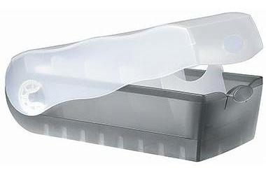 HAN Karteikasten CROCO 12,1 x 8,5 x 24,6 cm (B x H x T) DIN A7 quer 900 Karten Polypropylen grau transluzent 5 Stützplatten