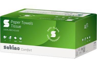 SATINO BY WEPA Papierhandtuch Comfort 25 x 23 cm (B x L) Papier 100 % recycelt hochweiß 20 x 160 Bl./Pack.