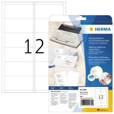 HERMA Adressetikett 94 x 47 mm (B x H) Papier weiß 240 Etik./Pack.