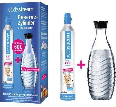 SODASTREAM CO2-Zylinder 1 l Glasflasche (spülmaschinengeeignet) Wassersprudler Crystal 2.0 Easy One Touch Easy