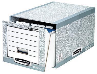 Bankers Box Aufbewahrungsbox ® System 39 x 31 x 56,8 cm (B x H x T) DIN A4 Karton 100 % recycelt grau/weiß