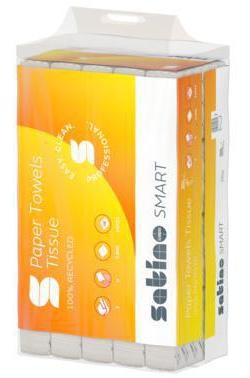 SATINO BY WEPA Papierhandtuch Smart 24 x 23 cm (B x L) Papier 100 % recycelt hochweiß 20 x 200 Bl./Pack.